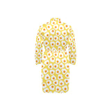 Fried Eggs Pattern Print Design 05 Men's Long Sleeve Belted Night Robe