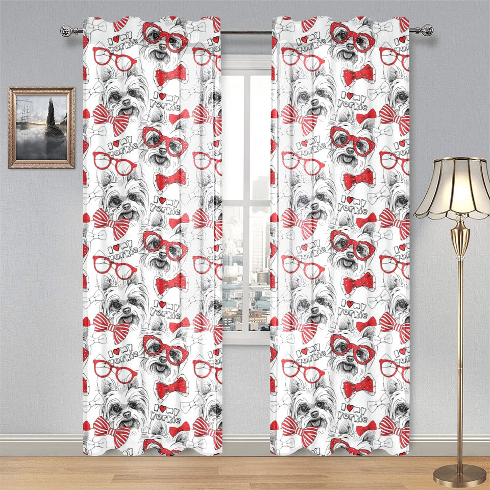 Yorkshire Terrier Pattern Print Design 04 Gauze Curtain