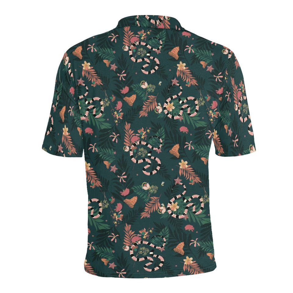 Snake forest pattern Men's All Over Print Polo Shirt