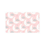 Cute moon cloud star pattern pink dot background Doormat