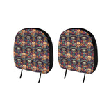 Sugar skulls flower maxican pattern Car Headrest Cover