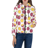 Passion fruit design pattern Women's Padded Hooded Jacket