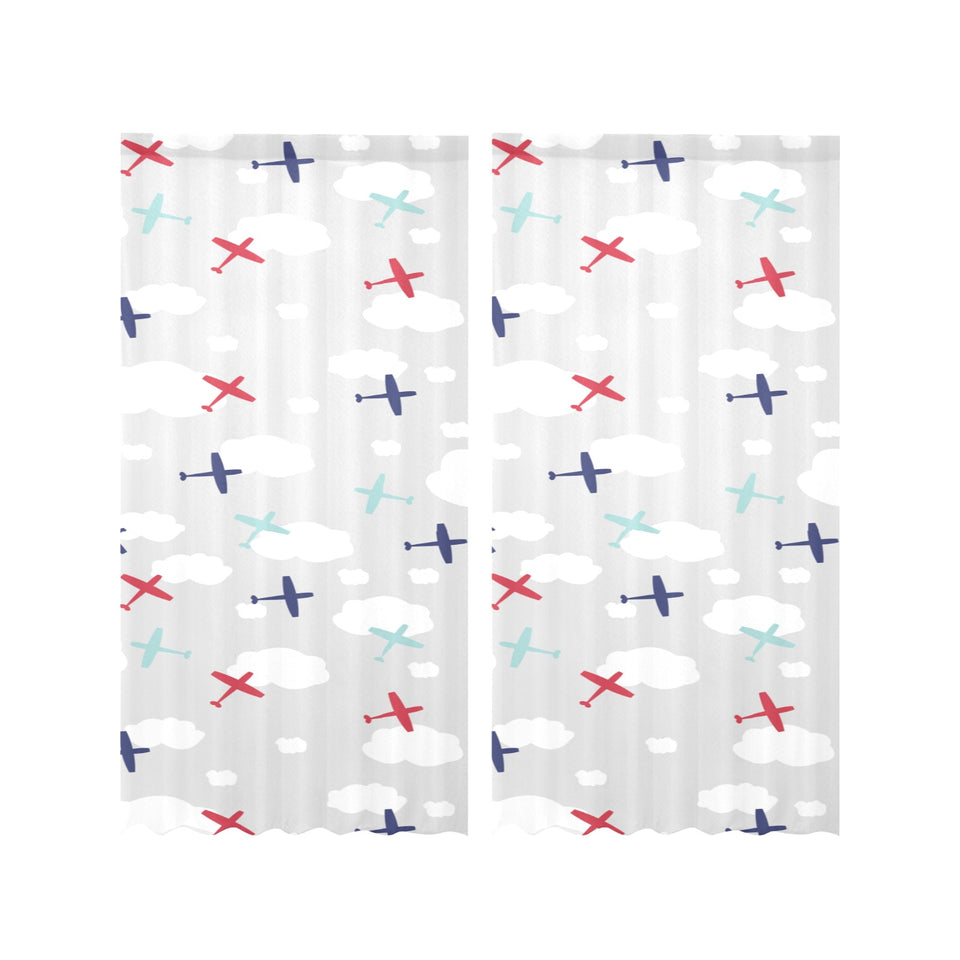 Airplane cloud grey background Gauze Curtain