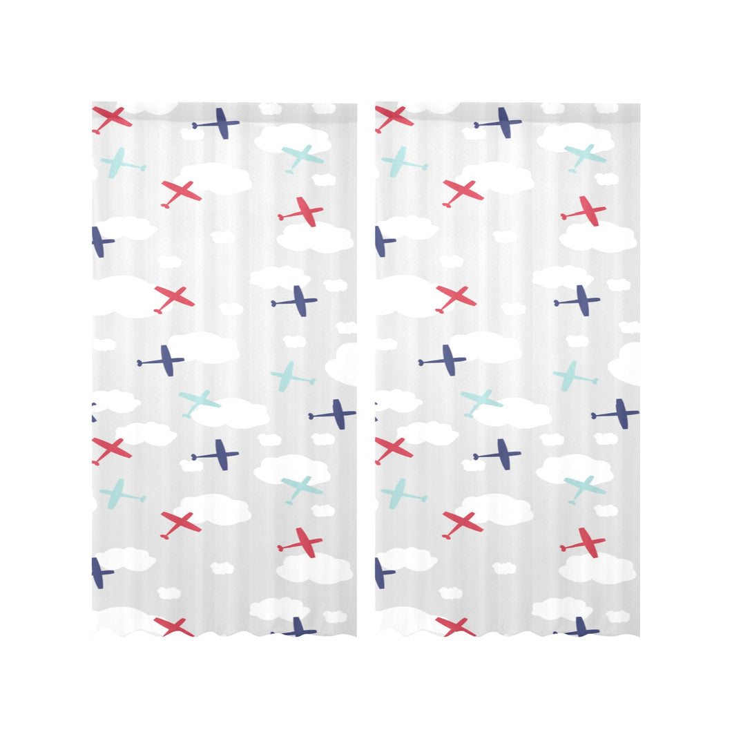 Airplane cloud grey background Gauze Curtain