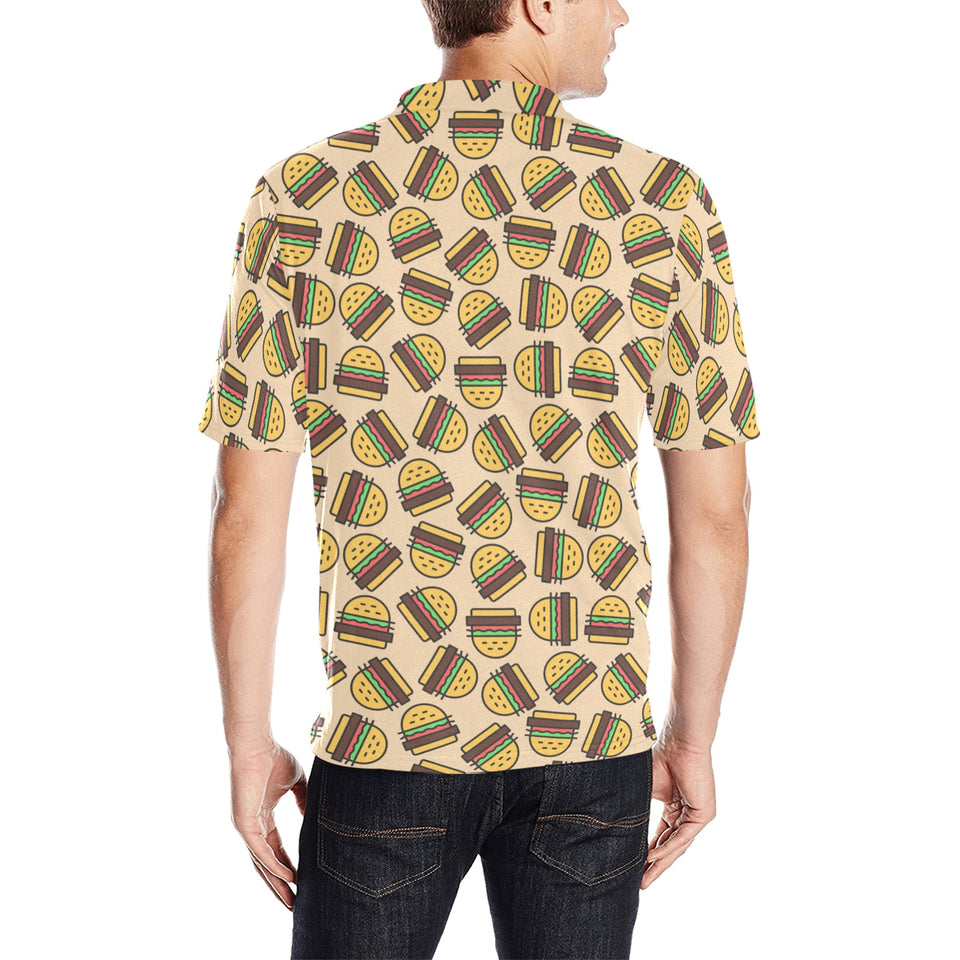 Hamburger Pattern Print Design 01 Men's All Over Print Polo Shirt
