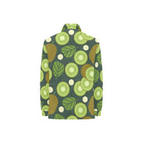 Whole sliced kiwi leave and flower Women's Long Sleeve Polo Shirt