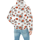 Ladybug Pattern Print Design 05 Men's Padded Hooded Jacket