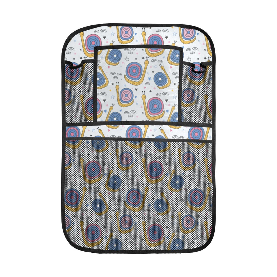 Snail Pattern Print Design 05 Car Seat Back Organizer