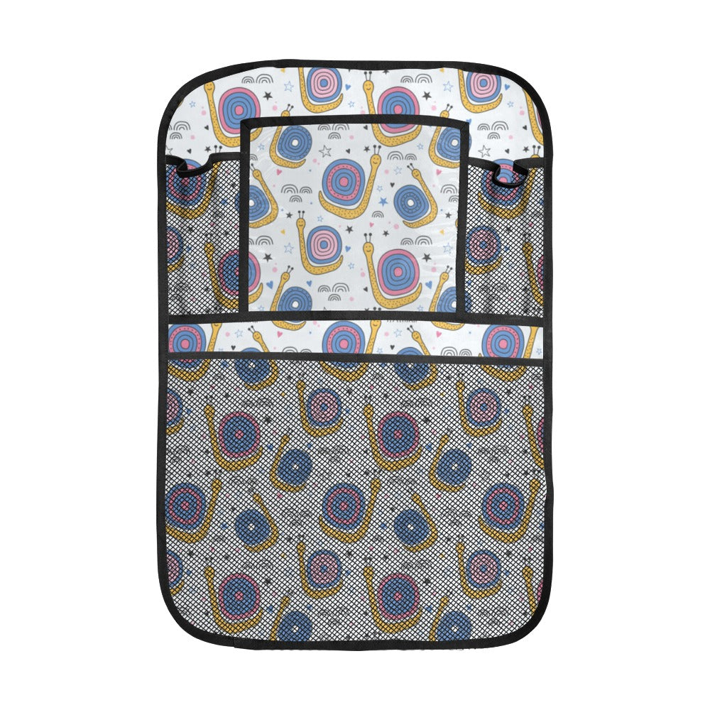 Snail Pattern Print Design 05 Car Seat Back Organizer