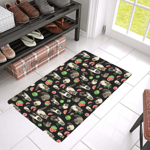 Raccoon watermelon pattern Doormat