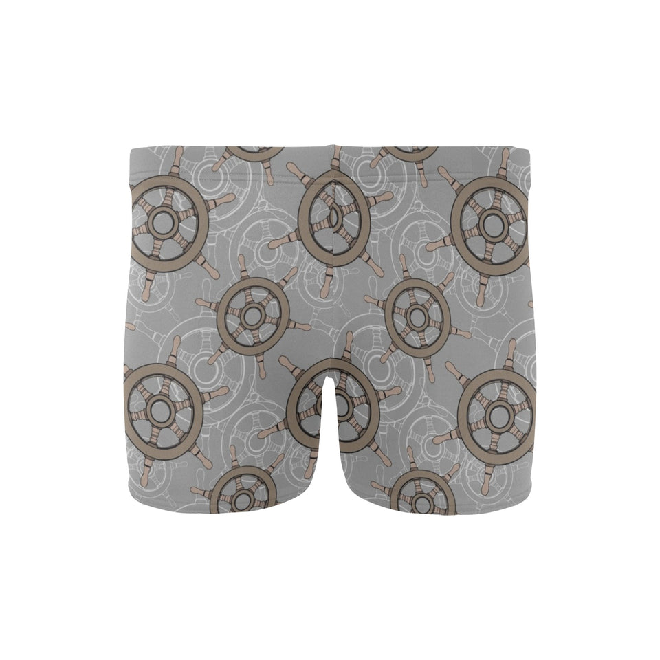 nautical wood steering wheel pattern Men's Swimming Trunks