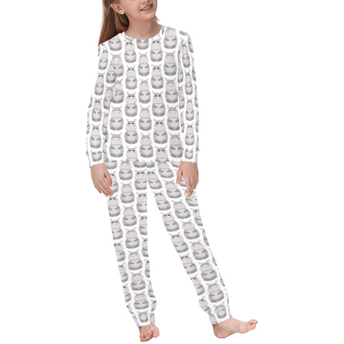 Hippopotamus Pattern Print Design 05 Kids' Boys' Girls' All Over Print Pajama Set