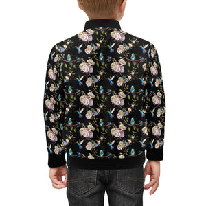 Hummingbird Pattern Print Design 03 Kids' Boys' Girls' Bomber Jacket