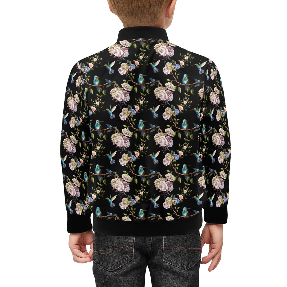 Hummingbird Pattern Print Design 03 Kids' Boys' Girls' Bomber Jacket