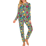 Gear Pattern Print Design 03 Women's All Over Print Pajama Set