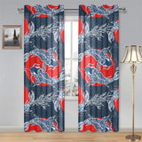 Koi Fish Carp Fishs hand drawn japanese art Gauze Curtain