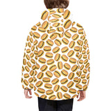 Hamburger Pattern Print Design 03 Kids' Boys' Girls' Padded Hooded Jacket