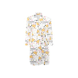 Greyhound Pattern Print Design 03 Men's Long Sleeve Belted Night Robe