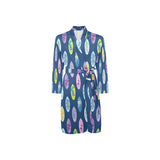 Surfboard Pattern Print Design 03 Men's Long Sleeve Belted Night Robe
