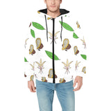 Color hand drawn cacao pattern Men's Padded Hooded Jacket
