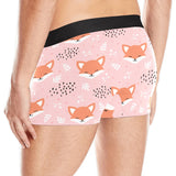Cute fox pattern pink background Men's All Over Print Boxer Briefs Men's Underwear