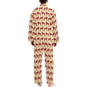 Greyhound Pattern Print Design 04 Men's Long Pajama Set
