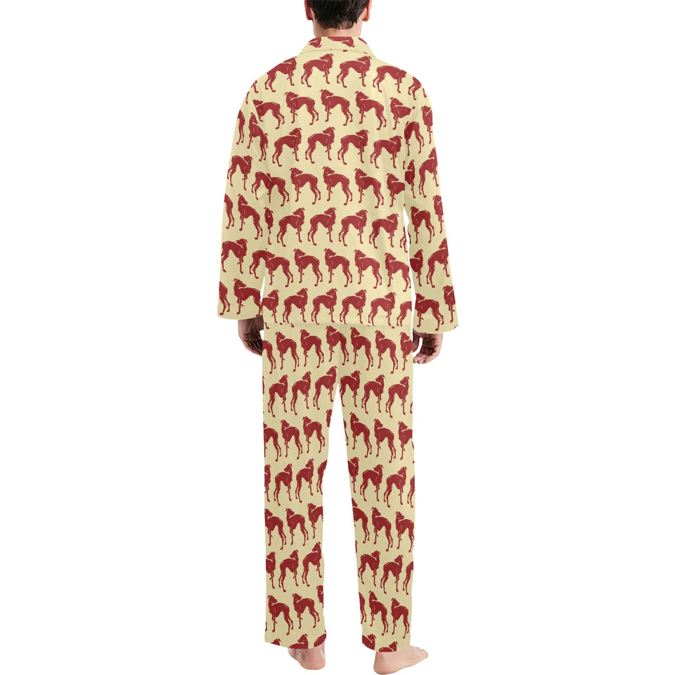 Greyhound Pattern Print Design 04 Men's Long Pajama Set