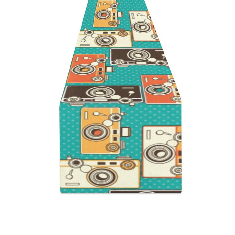 Camera Pattern Print Design 03 Table Runner