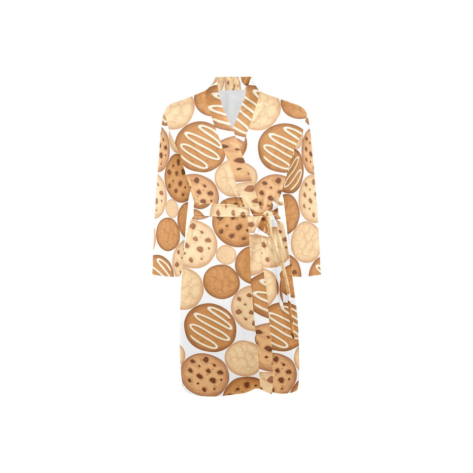Various cookie pattern Men's Long Sleeve Belted Night Robe