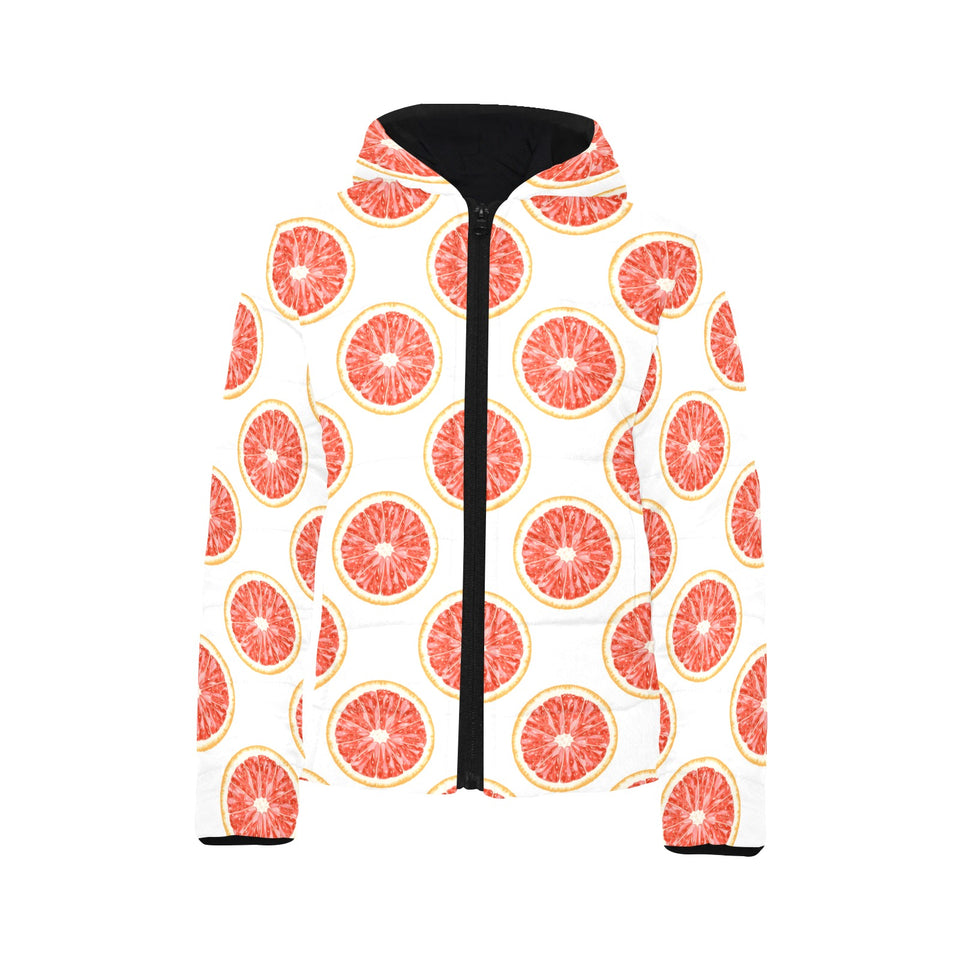 Grapefruit pattern Kids' Boys' Girls' Padded Hooded Jacket
