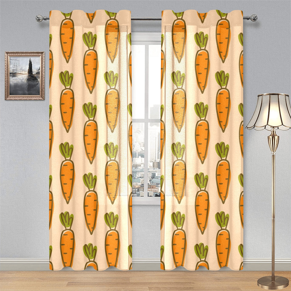 Carrot Pattern Print Design 04 Gauze Curtain