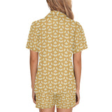 Pretzels Pattern Print Design 01 Women's V-Neck Short Pajama Set