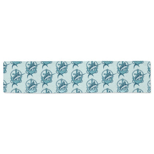 Swordfish Pattern Print Design 05 Table Runner