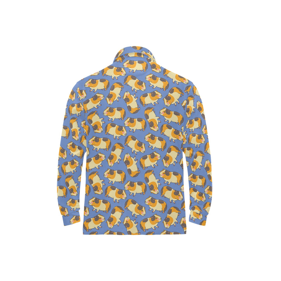 Guinea Pig Pattern Print Design 02 Men's Long Sleeve Polo Shirt