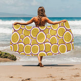 Passion fruits slice pattern Beach Towel