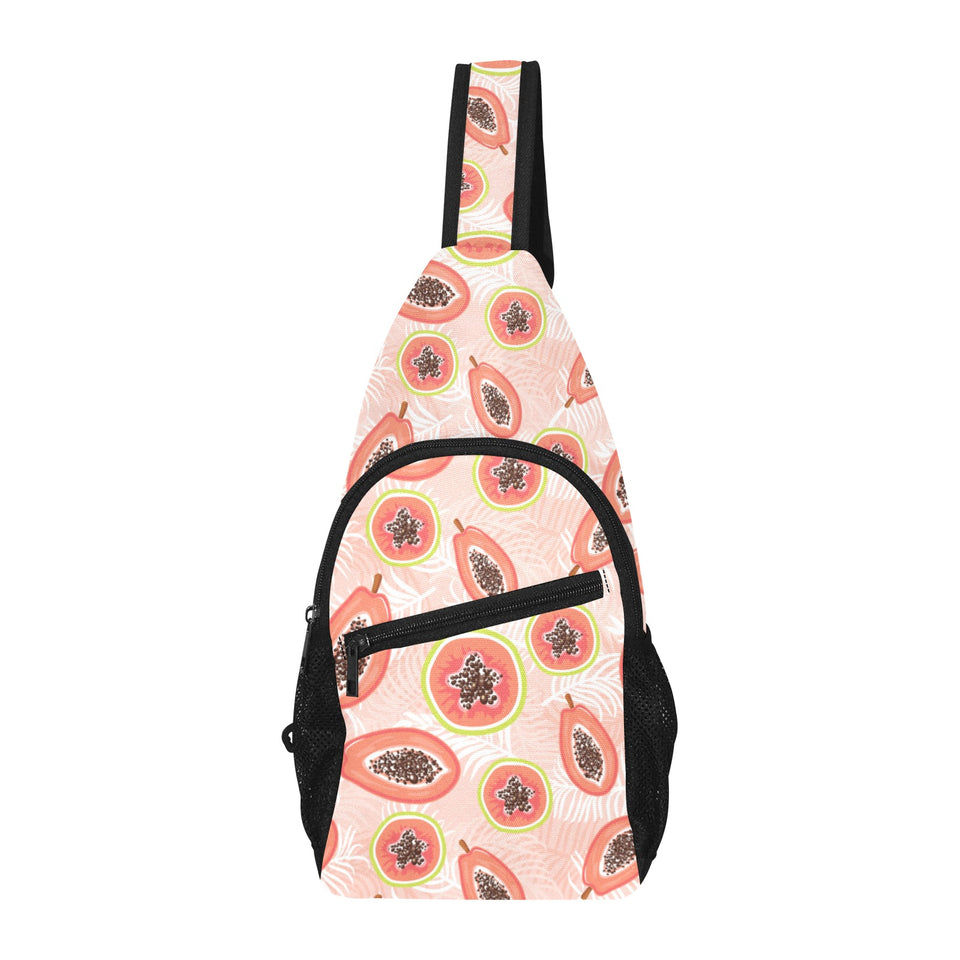 papaya leaves pattern All Over Print Chest Bag