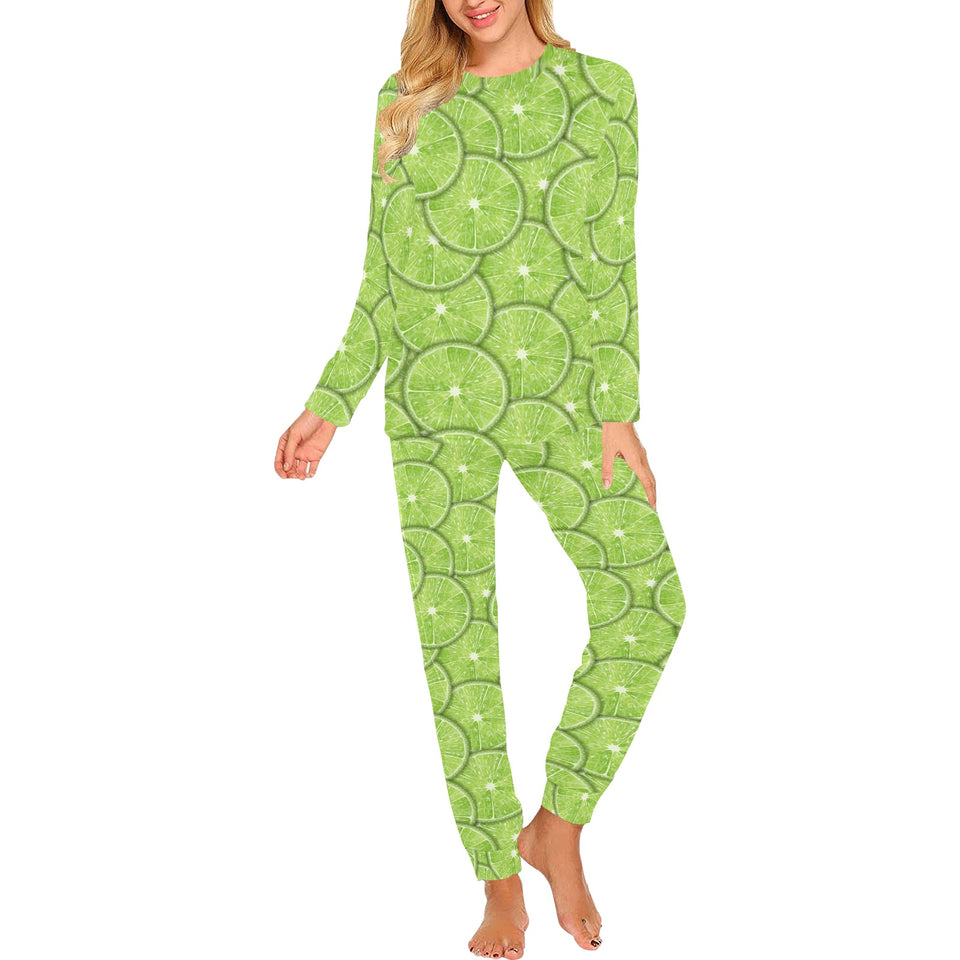 Slices of Lime pattern Women's All Over Print Pajama Set