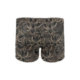 luxurious gold lotus waterlily black background Men's Swimming Trunks