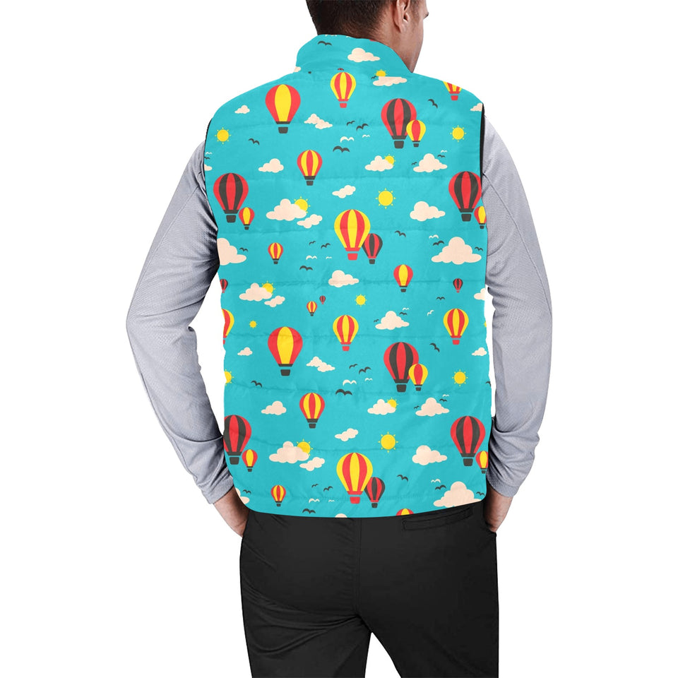 Hot Air Balloon Sky Pattern Men's Padded Vest