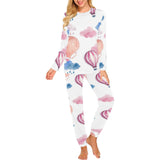 Watercolor air balloon cloud pattern Women's All Over Print Pajama Set