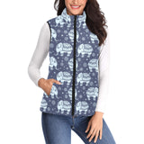 Elephant tribal design pattern Women's Padded Vest