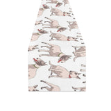 Bull Terrier Pattern Print Design 04 Table Runner