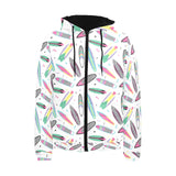 Surfboard Pattern Print Design 04 Men's Padded Hooded Jacket