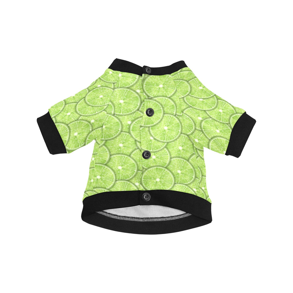 Slices of Lime pattern All Over Print Pet Dog Round Neck Fuzzy Shirt