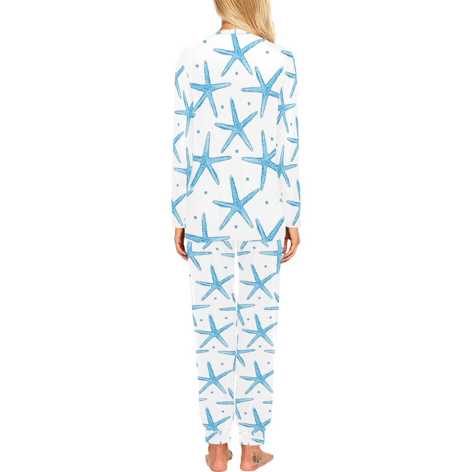 Watercolor starfish pattern Women's All Over Print Pajama Set