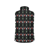 Deer Christmas new year pattern argyle Women's Padded Vest