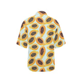 Watercolor papaya pattern Women's All Over Print Hawaiian Shirt