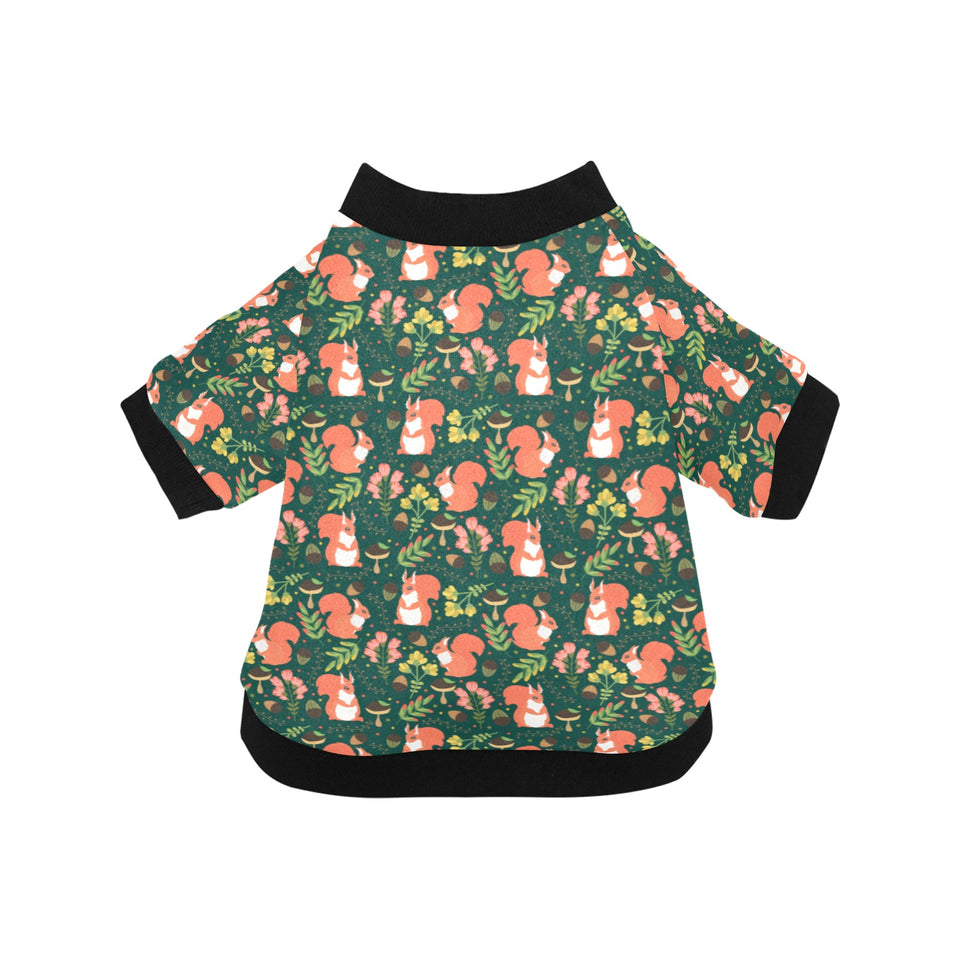 Squirrel Pattern Print Design 03 All Over Print Pet Dog Round Neck Fuzzy Shirt