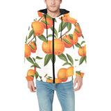 Oranges pattern background Men's Padded Hooded Jacket