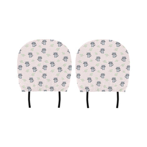 cute raccoons leaves pattern Car Headrest Cover